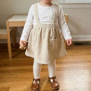 Zara Kids Girl Skirt overalls Beige Corduroy 3-4Y